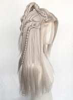 Pastel Blondish Grey Braided Yaki Lace Front Synthetic Wig LF2193