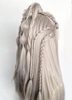 Pastel Blondish Grey Braided Yaki Lace Front Synthetic Wig LF2193