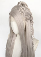 Pastel Blondish Grey Braided Yaki Lace Front Synthetic Wig LF2193