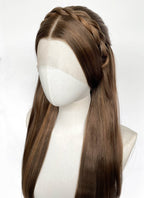 Barbie as the Princess and the Pauper Queen Erika Brunette Braided Lace Front Synthetic Wig LF2196