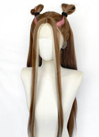 Winx Club Flora Brown Mixed Pink And Blonde Braided Lace Front Synthetic Hair Wig LF2198