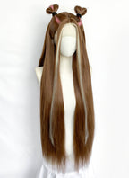 Winx Club Flora Brown Mixed Pink And Blonde Braided Lace Front Synthetic Hair Wig LF2198