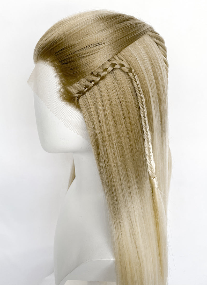 The lord of the rings The Hobbit Legolas Two Tone Blonde Braided Lace Front Synthetic Men's Wig LF2200
