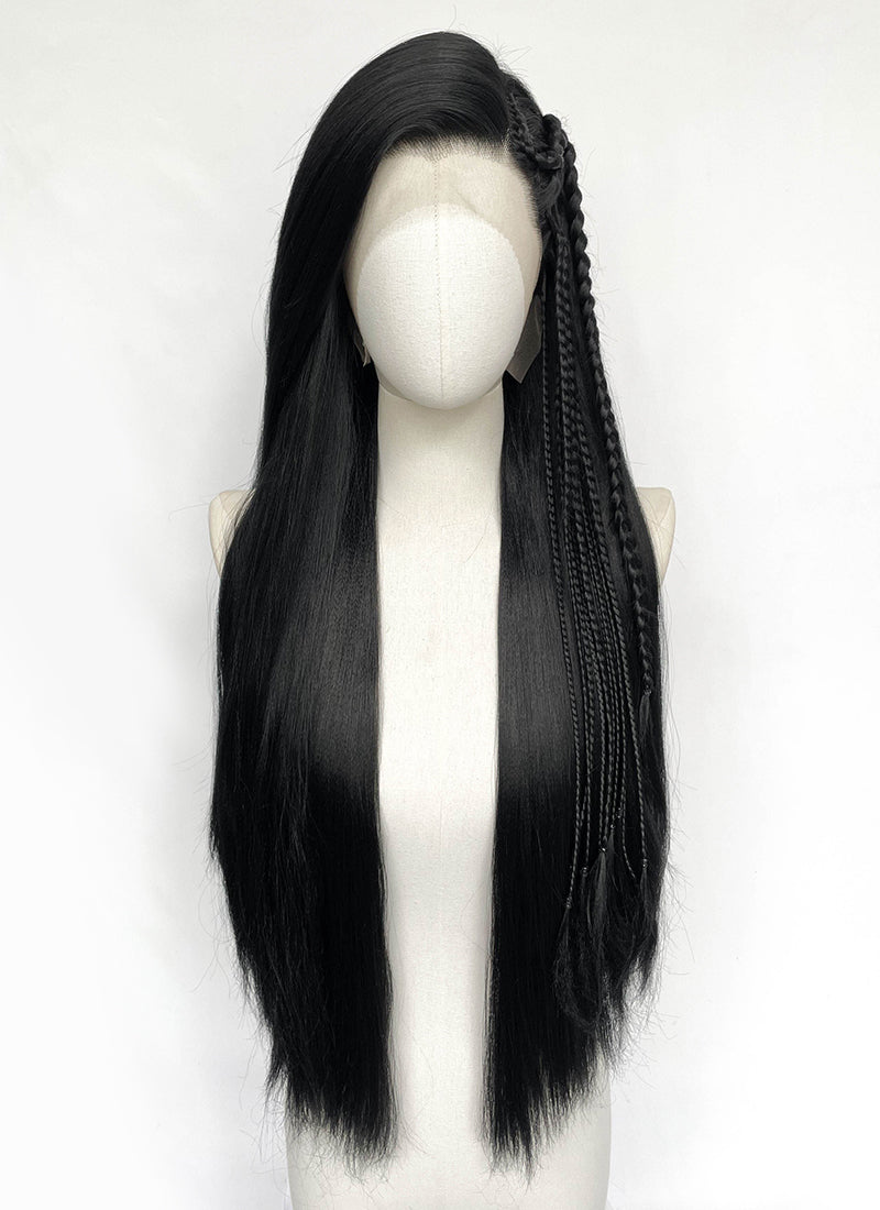 Black Braided Lace Front Synthetic Wig LF2204