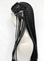 Black Braided Lace Front Synthetic Wig LF2204