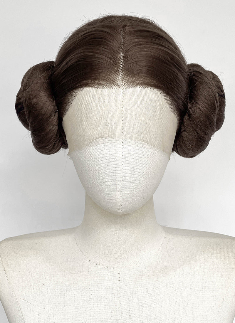 Star Wars Princess Leia Organa Brunette Braided Lace Front Synthetic Wig LF2205