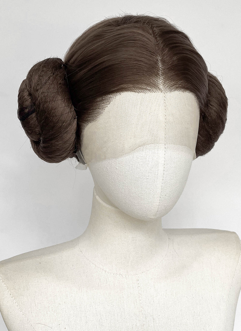 Star Wars Princess Leia Organa Brunette Braided Lace Front Synthetic Wig LF2205