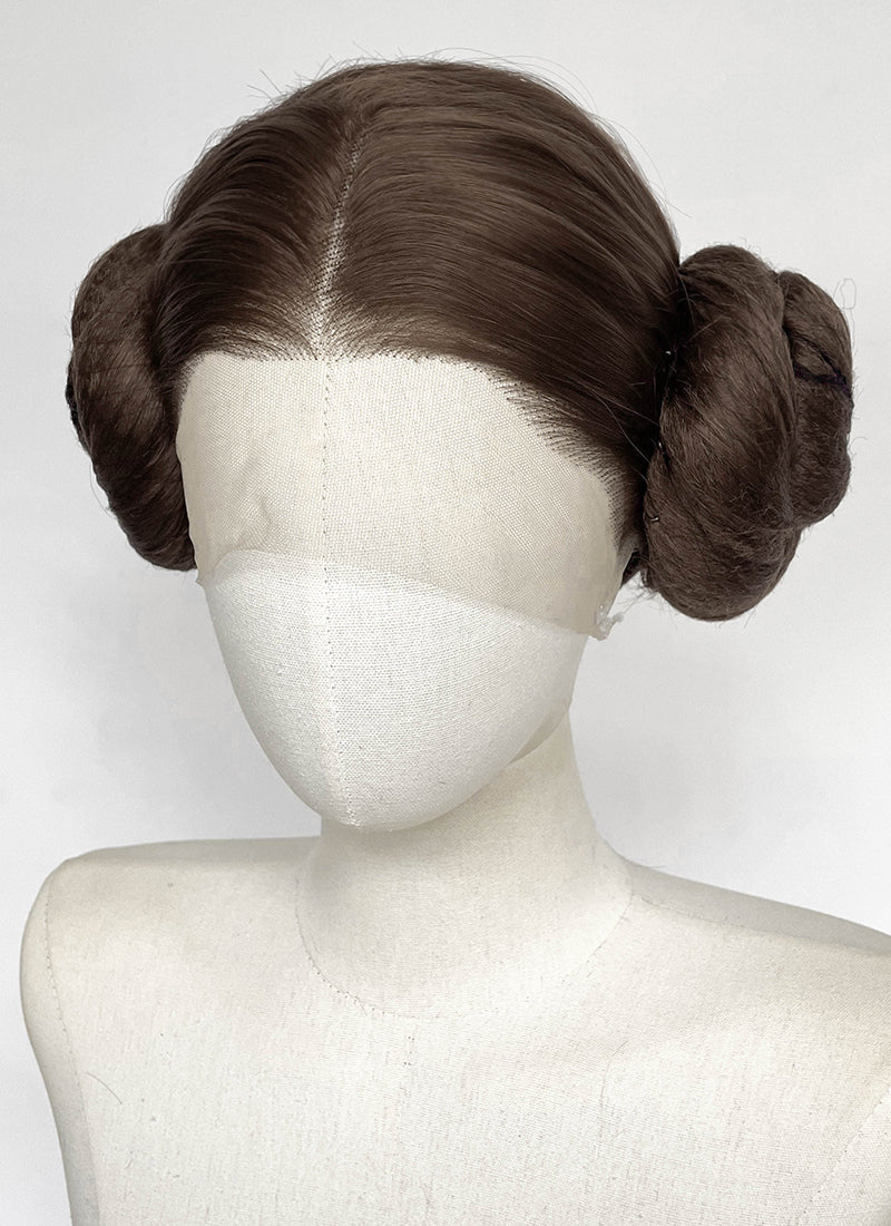 Star Wars Princess Leia Organa Brunette Braided Lace Front Synthetic Wig LF2205
