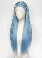 Pastel Blue Braided Lace Front Synthetic Wig LF2206