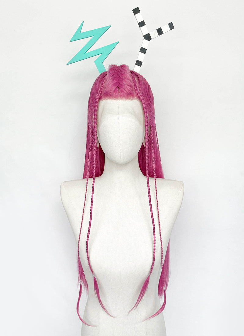 The Amazing Digital Circus Zooble Yaki Hot Pink Braided 13" x 6" Lace Top Synthetic Wig LF2207