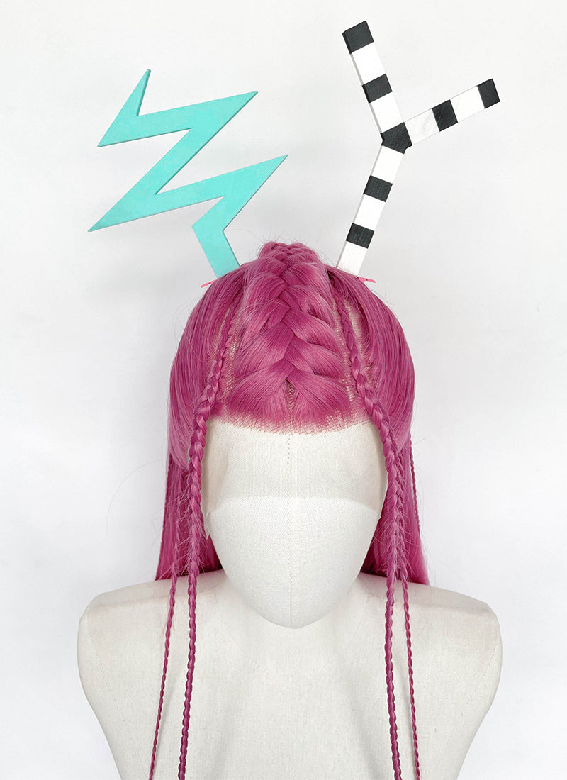 The Amazing Digital Circus Zooble Yaki Hot Pink Braided 13" x 6" Lace Top Synthetic Wig LF2207