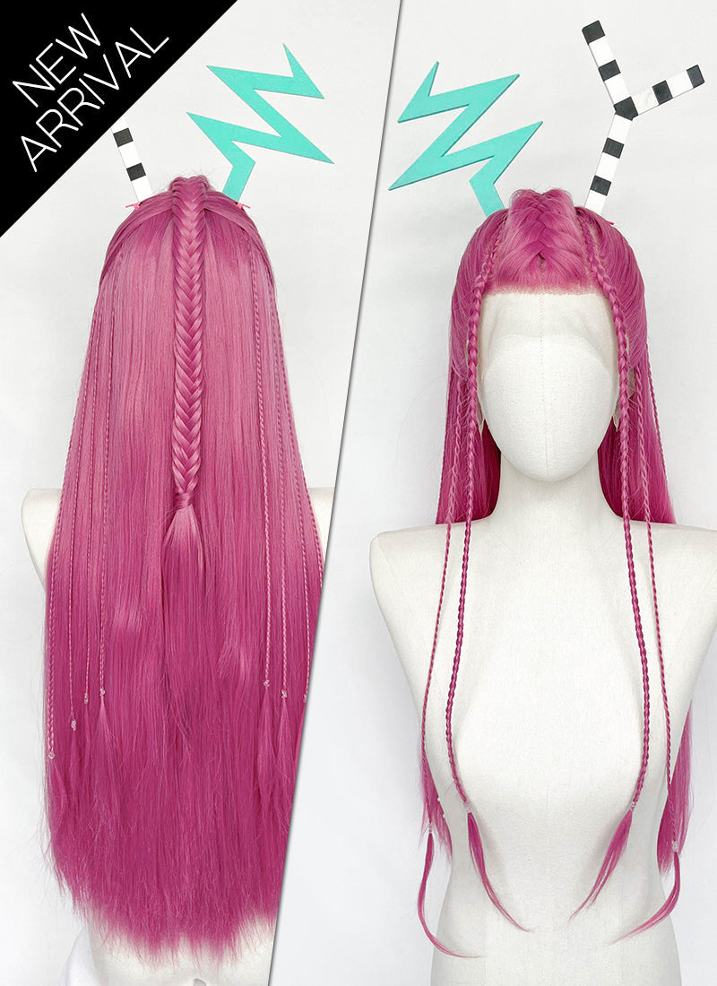 The Amazing Digital Circus Zooble Yaki Hot Pink Braided 13" x 6" Lace Top Synthetic Wig LF2207