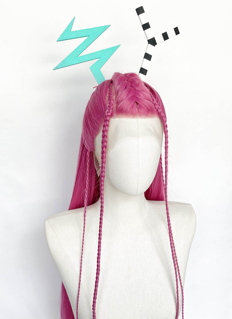 The Amazing Digital Circus Zooble Yaki Hot Pink Braided 13" x 6" Lace Top Synthetic Wig LF2207