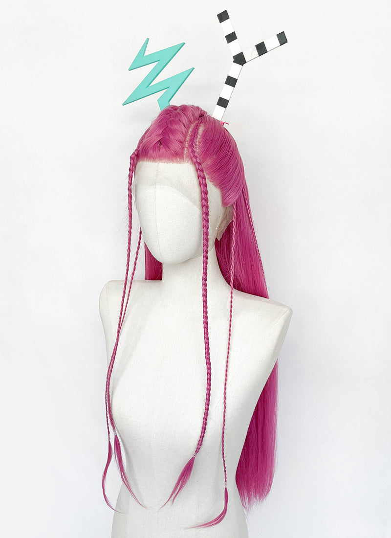 The Amazing Digital Circus Zooble Yaki Hot Pink Braided 13" x 6" Lace Top Synthetic Wig LF2207