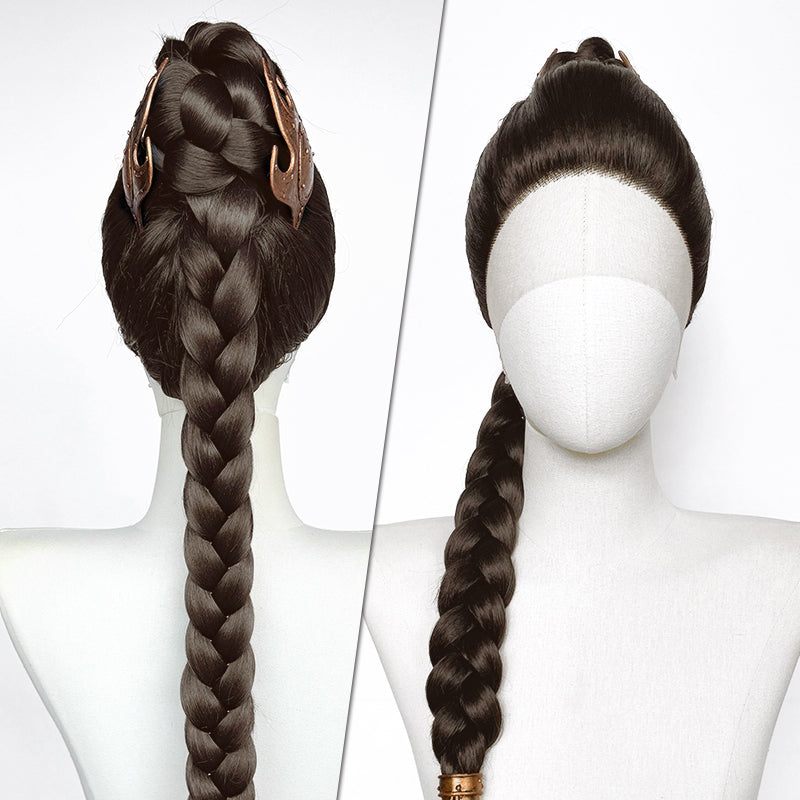 Star Wars Princess Leia Brunette Braided Lace Front Synthetic Wig LF2208