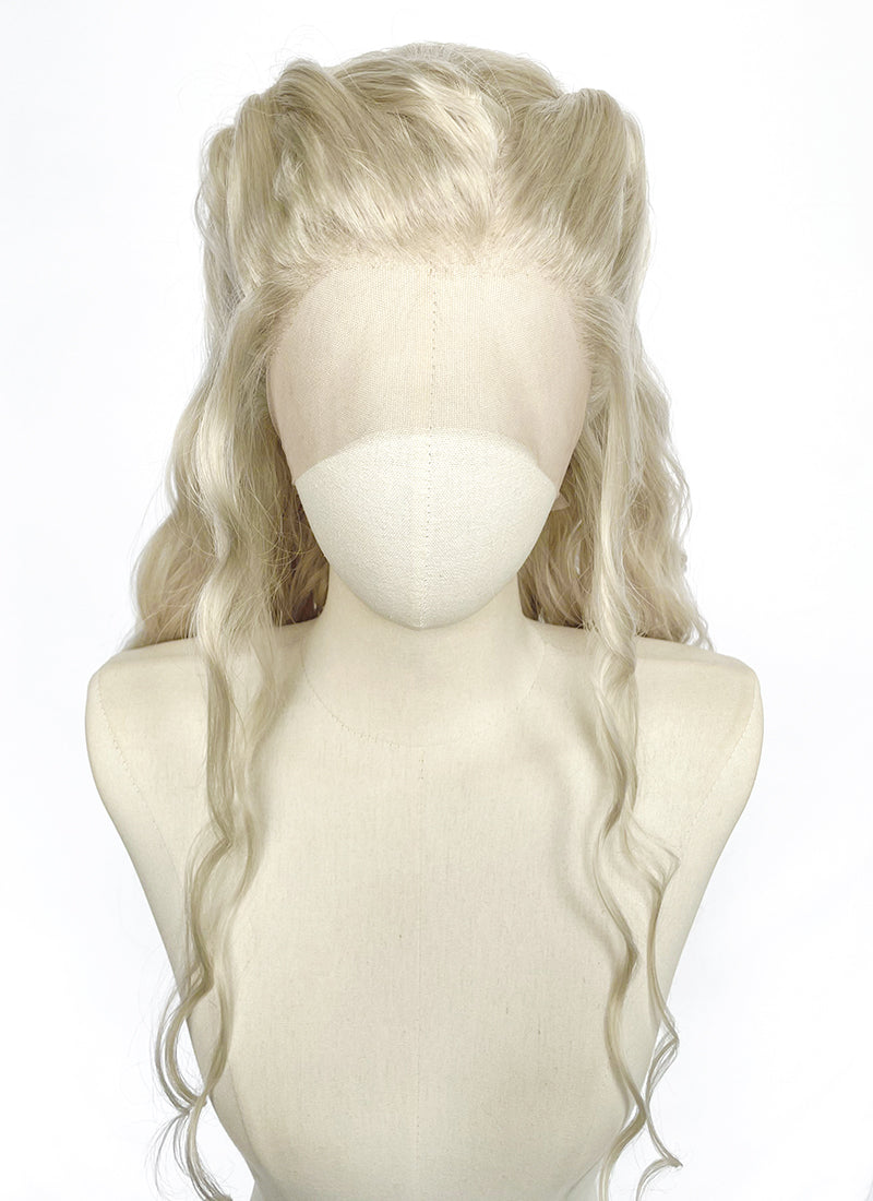 Game of Thrones Daenerys Targaryen Light Ash Blonde Braided Lace Front Synthetic Wig LF2209