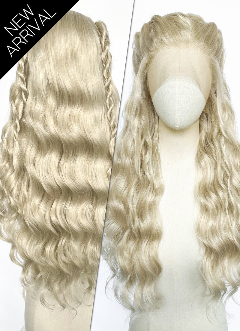 Game of Thrones Daenerys Targaryen Light Ash Blonde Braided Lace Front Synthetic Wig LF2209