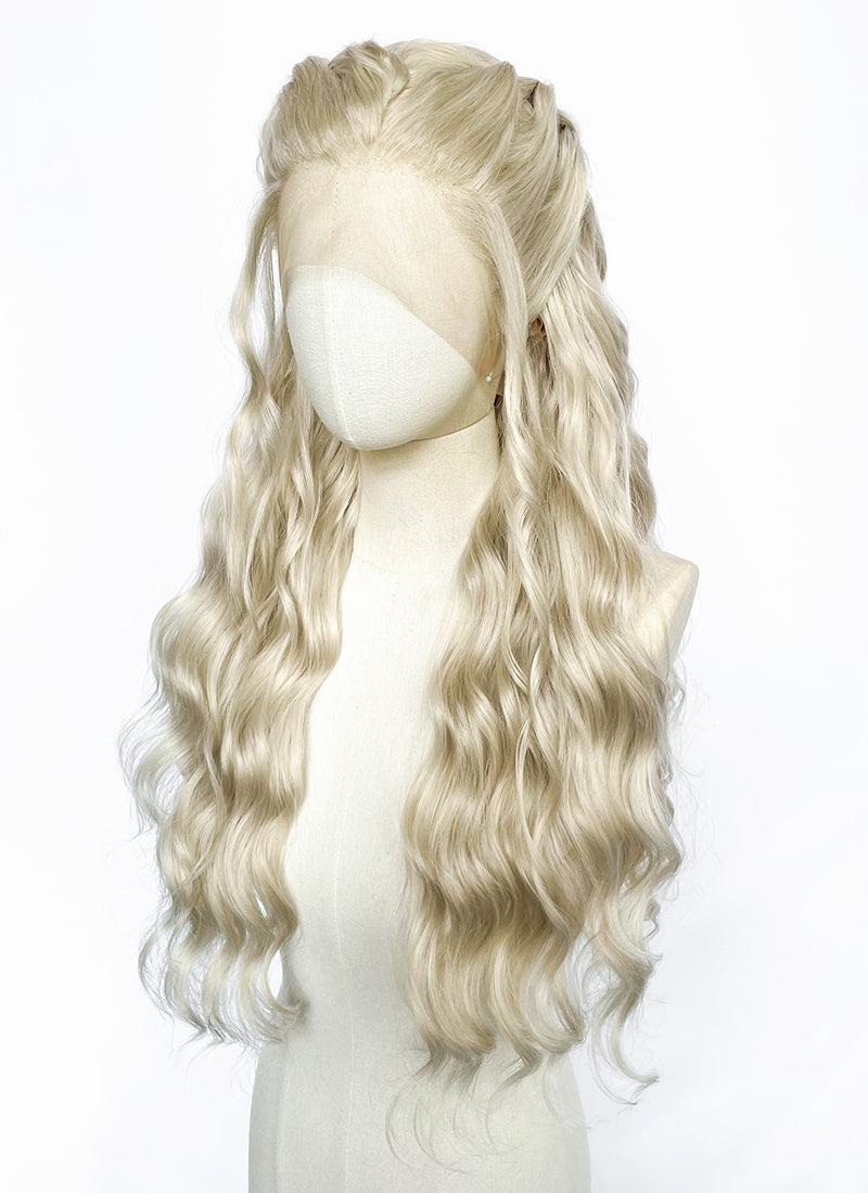 Game of Thrones Daenerys Targaryen Light Ash Blonde Braided Lace Front Synthetic Wig LF2209