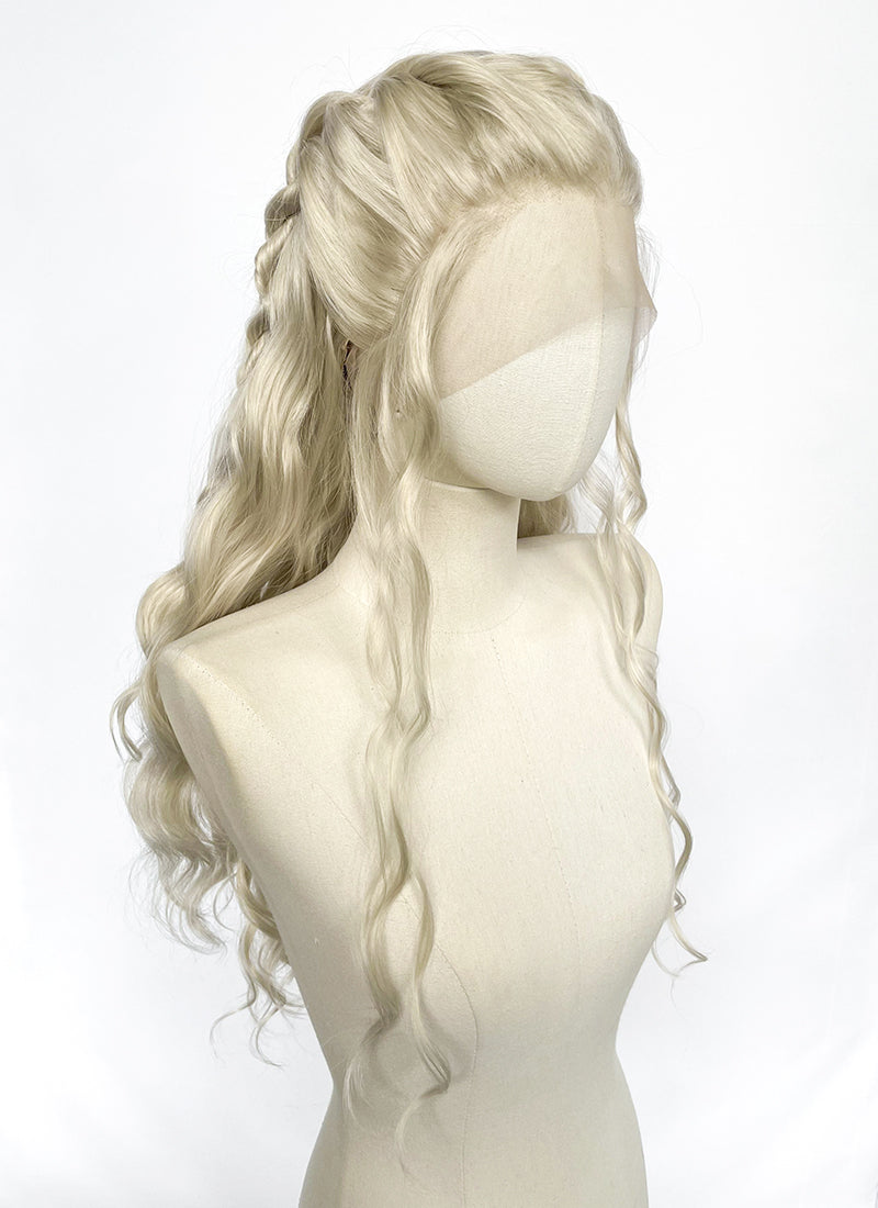 Game of Thrones Daenerys Targaryen Light Ash Blonde Braided Lace Front Synthetic Wig LF2209