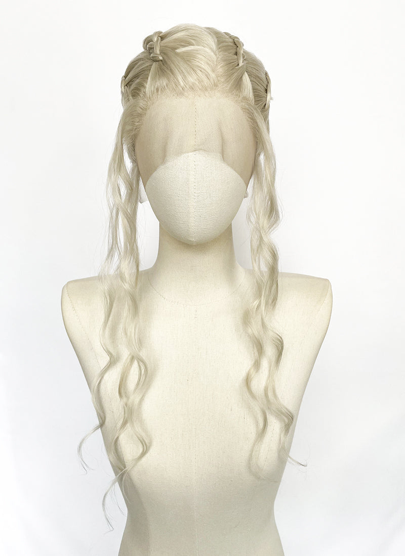 Game of Thrones Daenerys Targaryen Light Ash Blonde Braided Lace Front Synthetic Wig LF2210