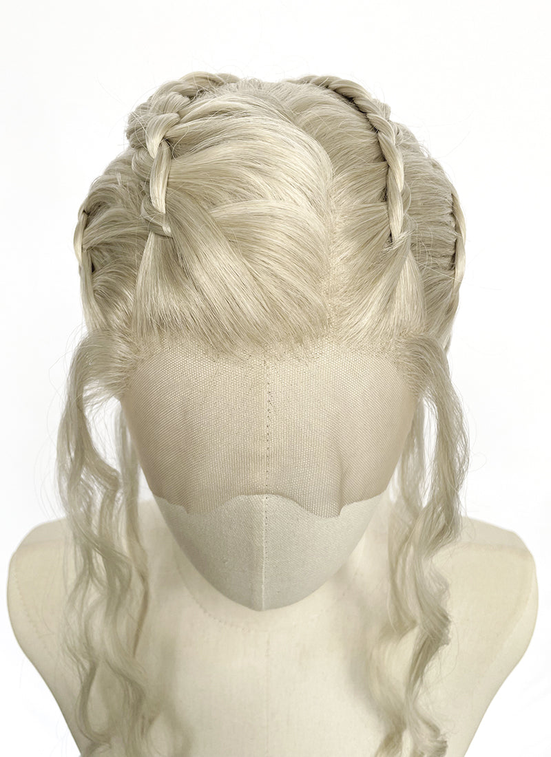 Game of Thrones Daenerys Targaryen Light Ash Blonde Braided Lace Front Synthetic Wig LF2210