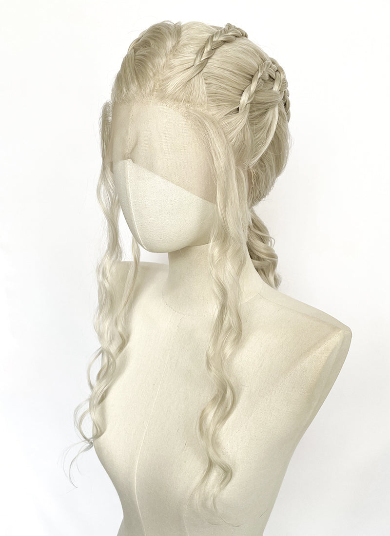Game of Thrones Daenerys Targaryen Light Ash Blonde Braided Lace Front Synthetic Wig LF2210