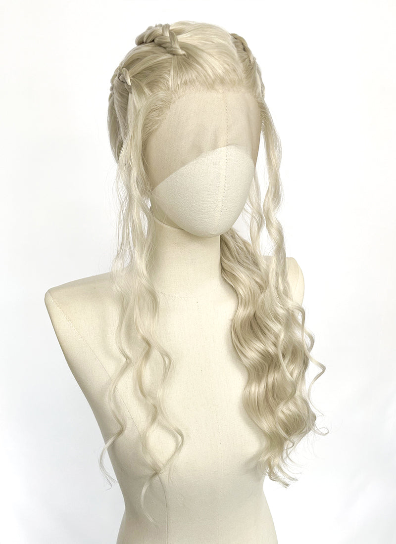 Game of Thrones Daenerys Targaryen Light Ash Blonde Braided Lace Front Synthetic Wig LF2210