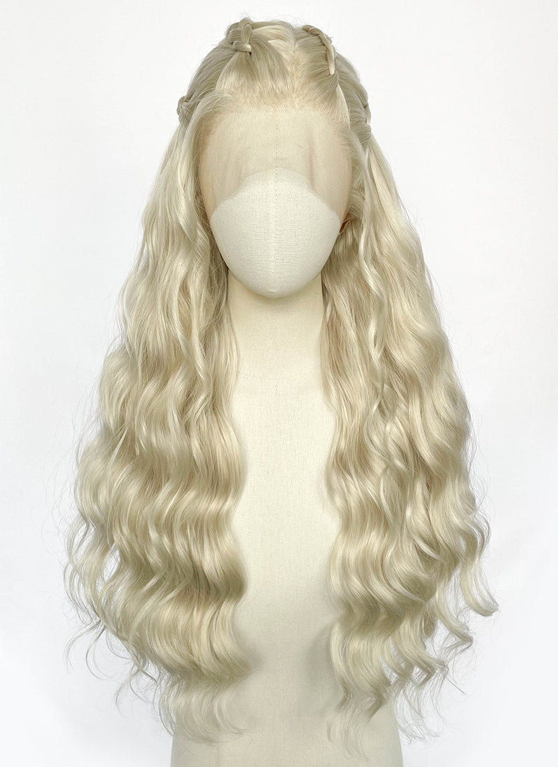 Game of Thrones Daenerys Targaryen Light Ash Blonde Braided Lace Front Synthetic Wig LF2211