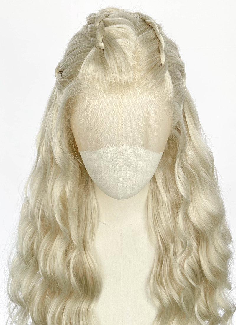 Game of Thrones Daenerys Targaryen Light Ash Blonde Braided Lace Front Synthetic Wig LF2211