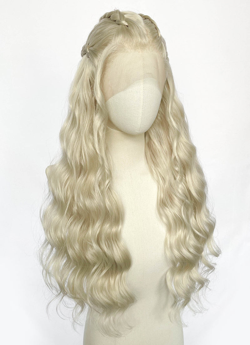 Game of Thrones Daenerys Targaryen Light Ash Blonde Braided Lace Front Synthetic Wig LF2211