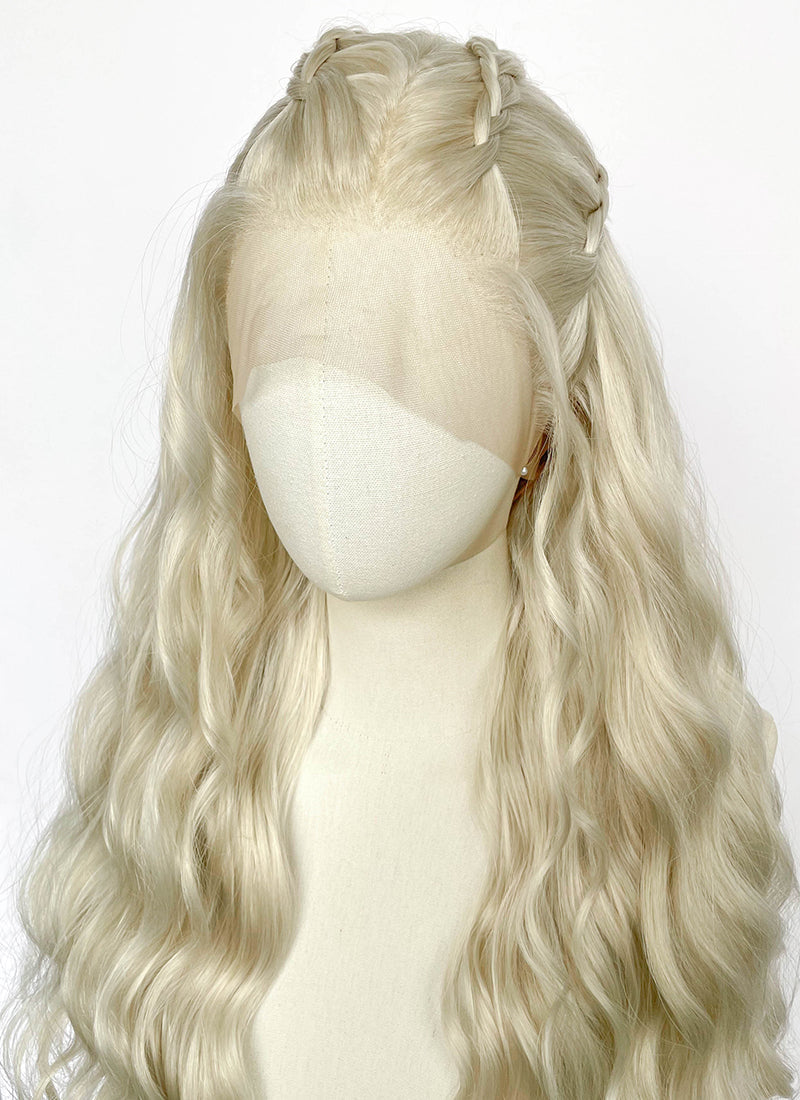Game of Thrones Daenerys Targaryen Light Ash Blonde Braided Lace Front Synthetic Wig LF2211