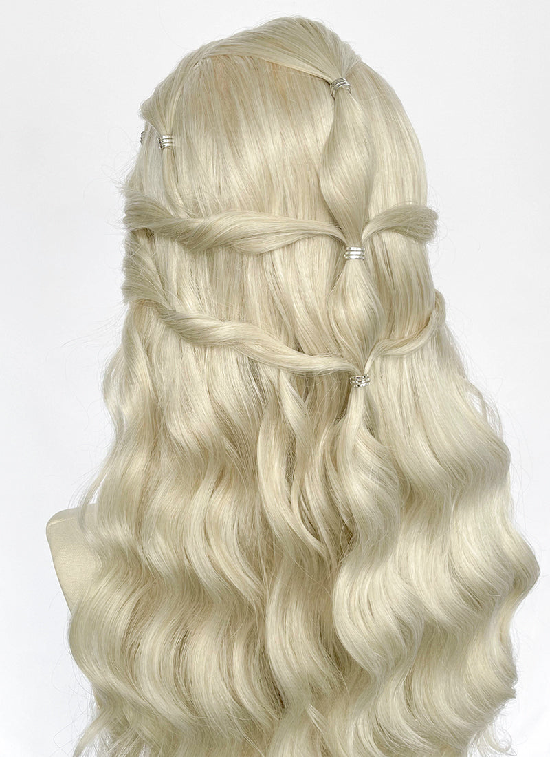 Game of Thrones Daenerys Targaryen Light Ash Blonde Braided Lace Front Synthetic Wig LF2212