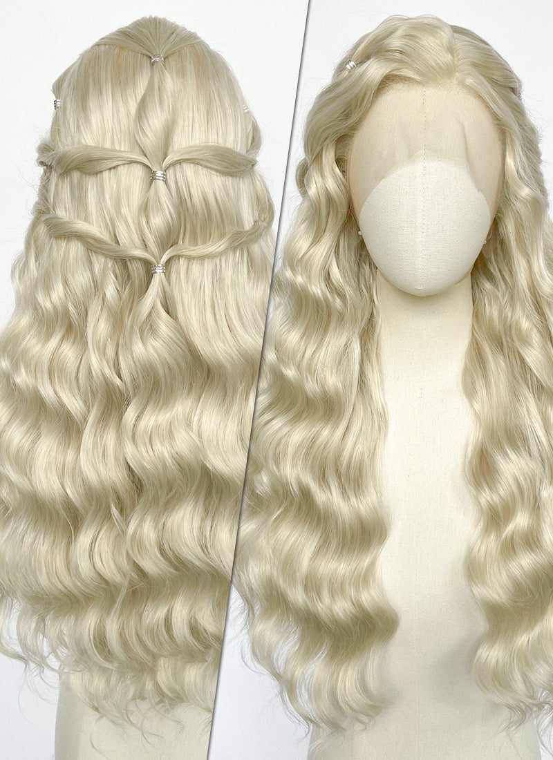 Game of Thrones Daenerys Targaryen Light Ash Blonde Braided Lace Front Synthetic Wig LF2212