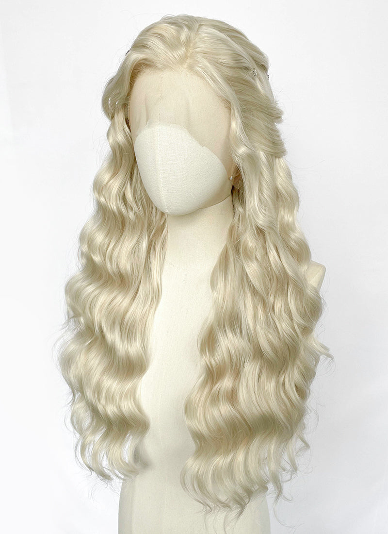 Game of Thrones Daenerys Targaryen Light Ash Blonde Braided Lace Front Synthetic Wig LF2212