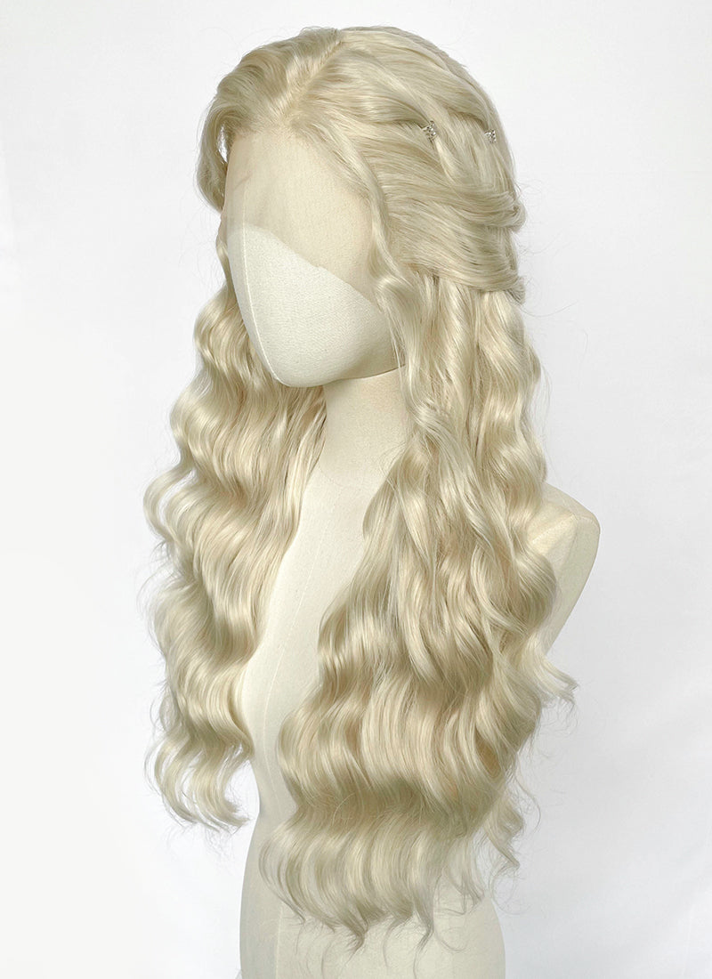 Game of Thrones Daenerys Targaryen Light Ash Blonde Braided Lace Front Synthetic Wig LF2212