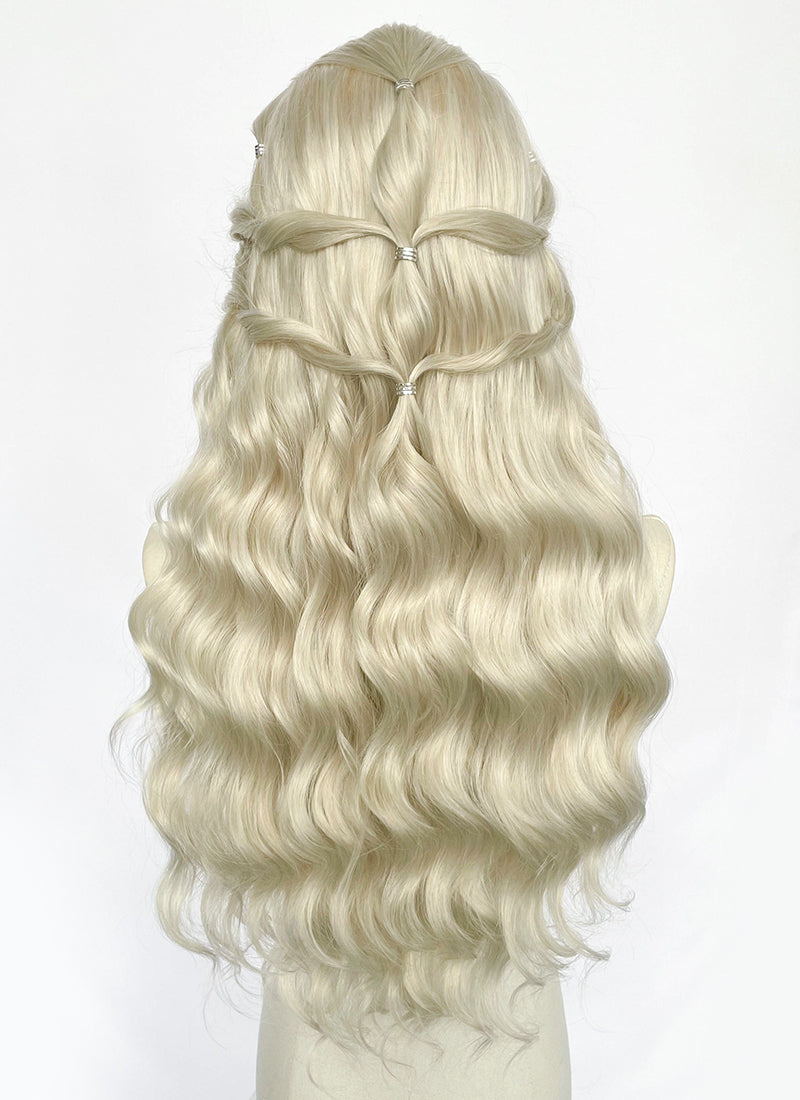 Game of Thrones Daenerys Targaryen Light Ash Blonde Braided Lace Front Synthetic Wig LF2212