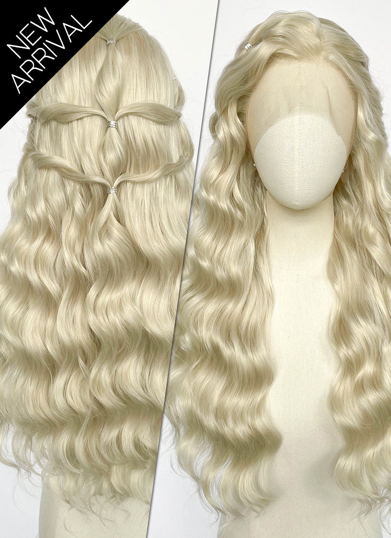 Game of Thrones Daenerys Targaryen Light Ash Blonde Braided Lace Front Synthetic Wig LF2212