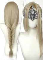 Dark Souls III Fire Keeper Ash Blonde Braided Lace Front Synthetic Wig LF2219