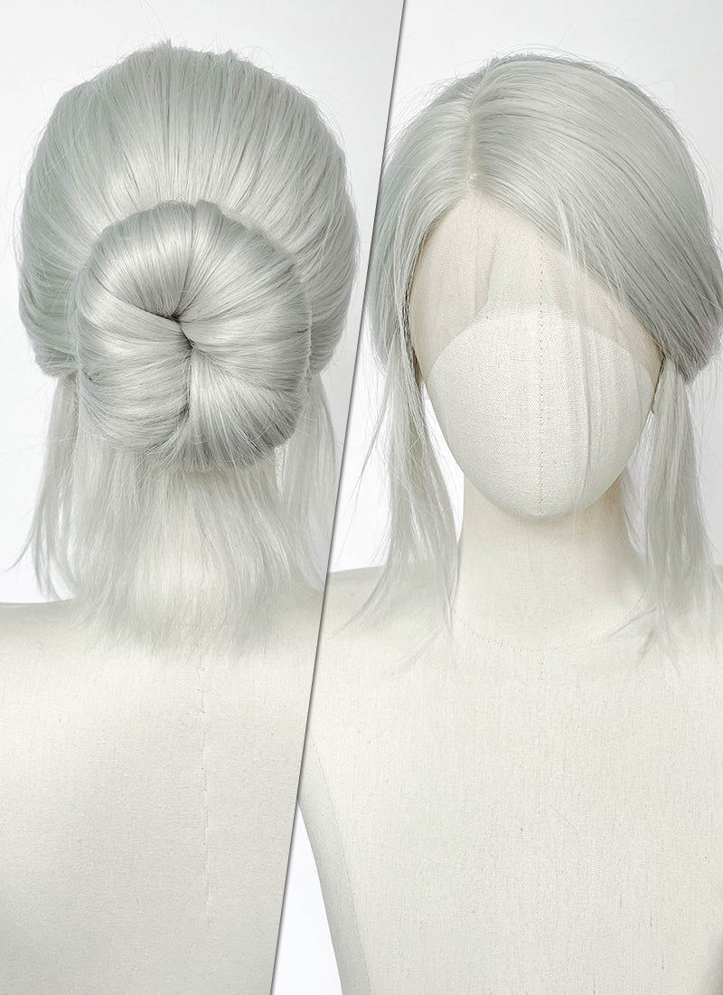 The Witcher 3 Ciri Yaki Silver Grey Braided Lace Front Synthetic Wig LF2220