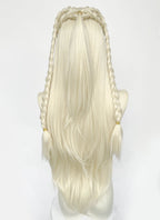 House of the Dragon Rhaenyra Targaryen Platinum Blonde Braided Lace Front Synthetic Wig LF2221
