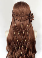 Reddish Brown Braided Lace Front Synthetic Wig LF2224
