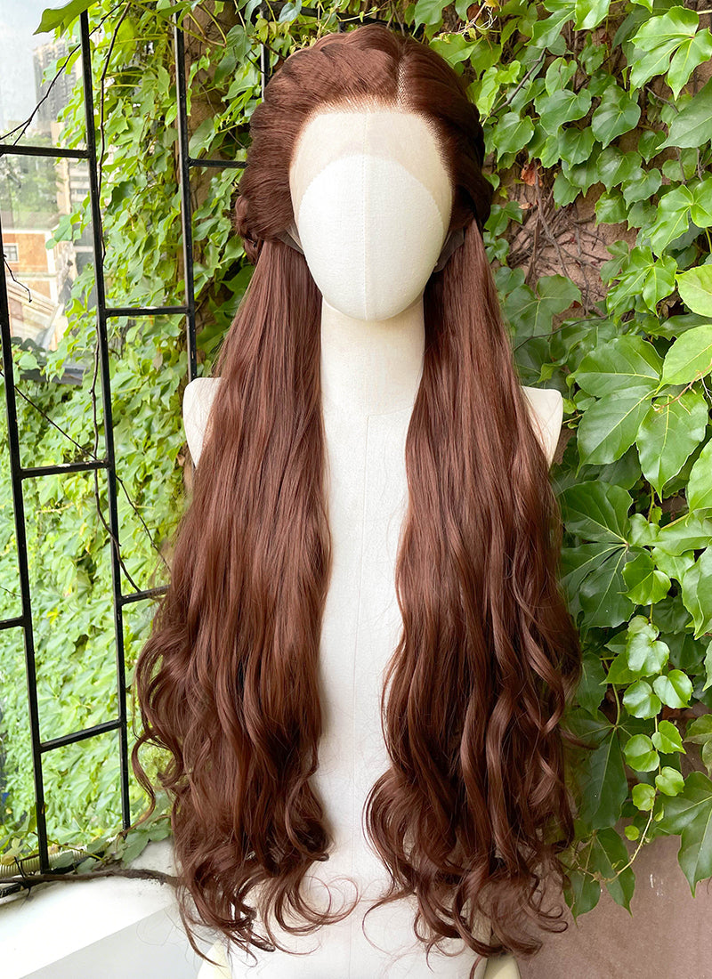 Reddish Brown Braided Lace Front Synthetic Wig LF2224
