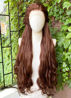 Reddish Brown Braided Lace Front Synthetic Wig LF2224