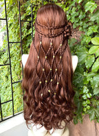 Reddish Brown Braided Lace Front Synthetic Wig LF2224
