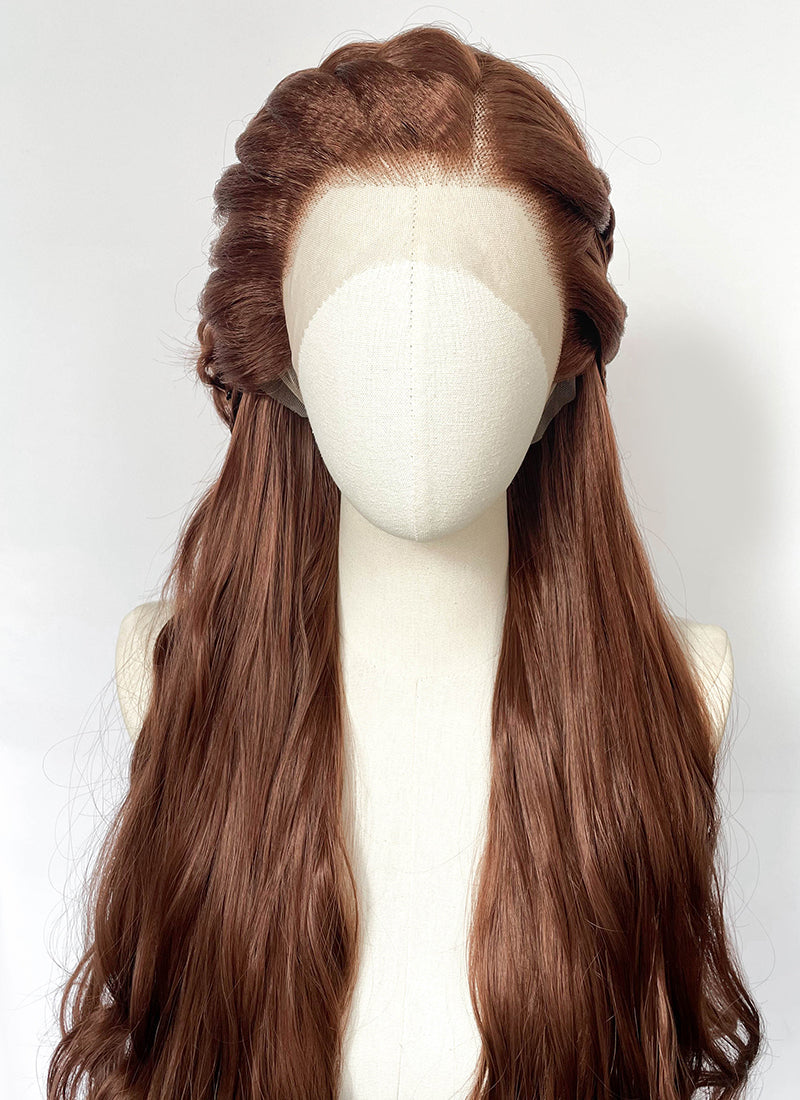 Reddish Brown Braided Lace Front Synthetic Wig LF2224