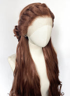 Reddish Brown Braided Lace Front Synthetic Wig LF2224