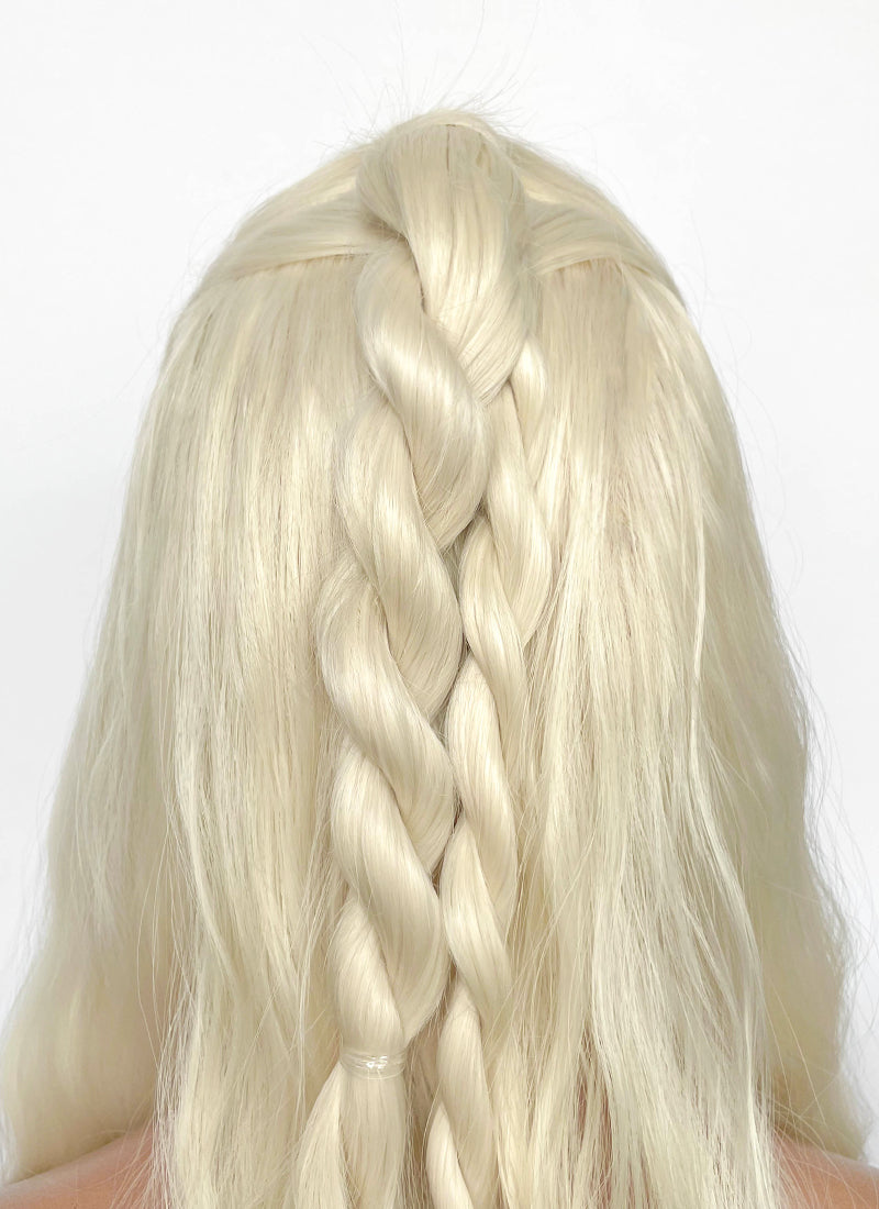 House Of Dragon Daemon Targaryen Platinum Blonde Braided Lace Front Synthetic Men's Wig LF2225