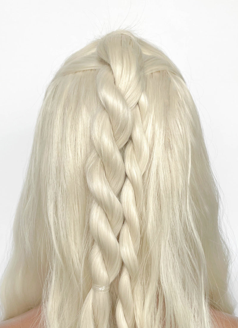 House Of The Dragon Daemon Targaryen Platinum Blonde Braided Lace Front Synthetic Men's Wig LF2225