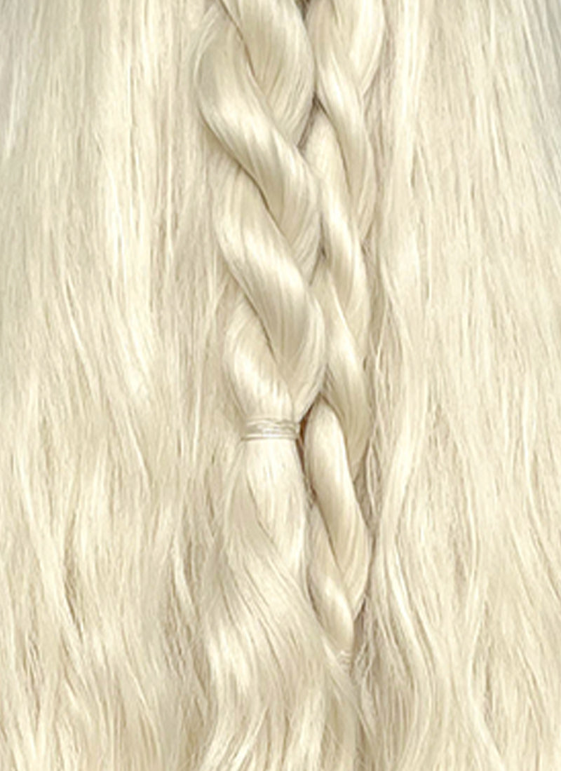 House Of Dragon Daemon Targaryen Platinum Blonde Braided Lace Front Synthetic Men's Wig LF2225