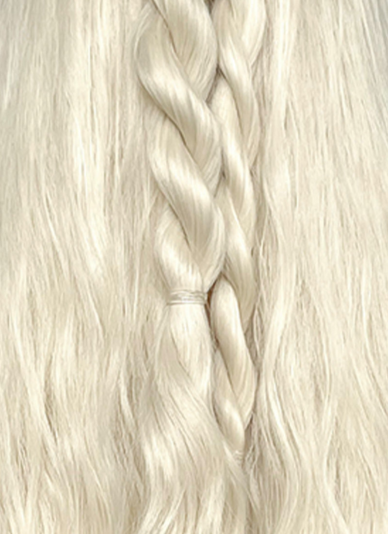 House Of The Dragon Daemon Targaryen Platinum Blonde Braided Lace Front Synthetic Men's Wig LF2225